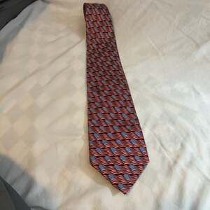 Stanley Blacker American Flag Patriotic 100% Silk Men's Necktie